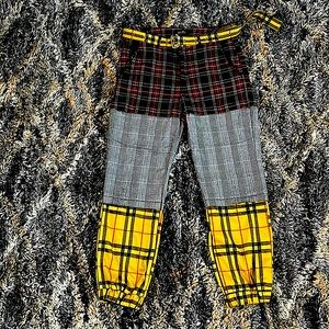 AKIRA PLAID JOGGER PANTS